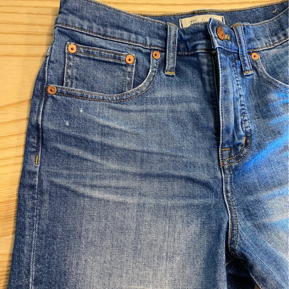 EUC MADEWELL distressed blue denim high-rise shorts SIZE 26 - Picture 6 of 6